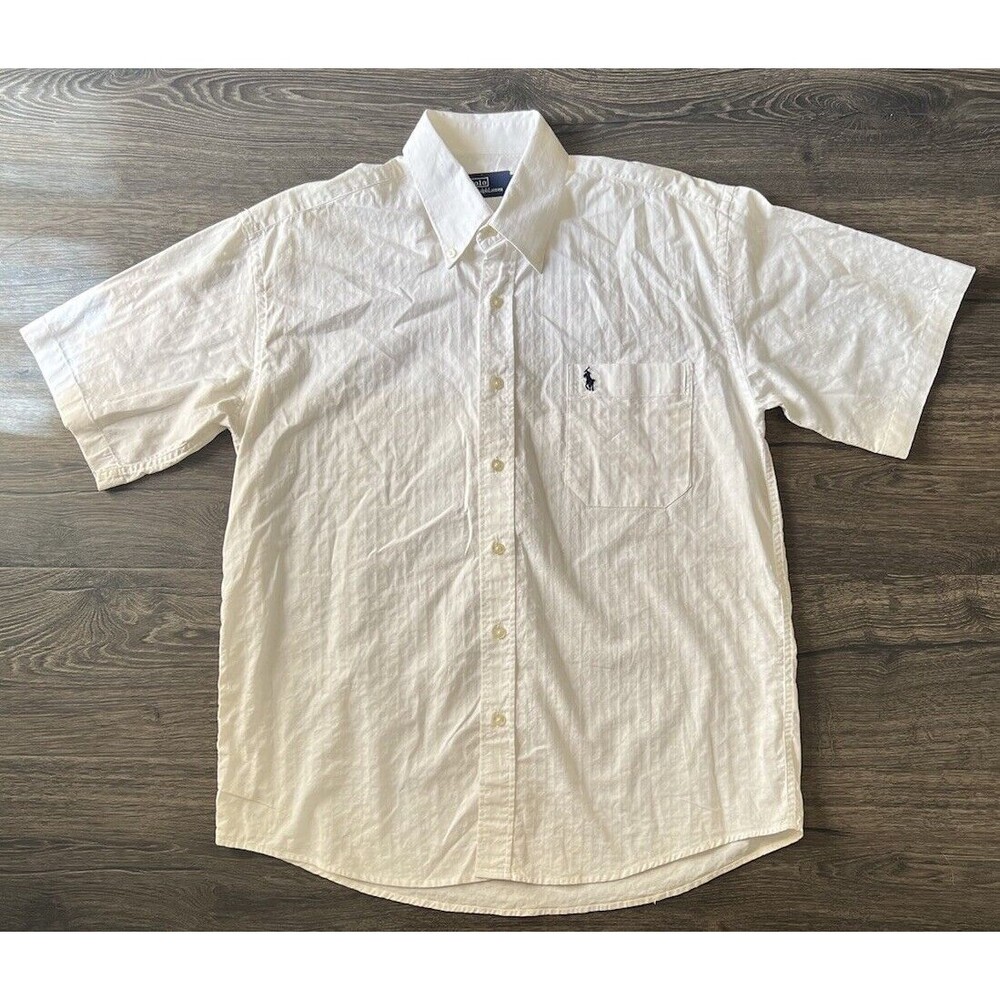 Polo Ralph Lauren White Button Down Shirt Casual Dressy Shirt Men’s Size Large